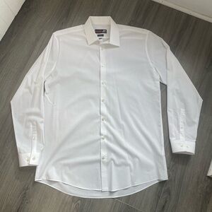 J. Ferrar Stretch Slim Fit Dress Shirt Spread Collar White Men’s M Button Up